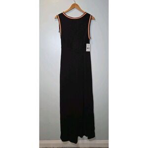 FREE PEOPLE Sabrina Black Cotton Knit Open Back Maxi Dress Boho Sz S NEW‎